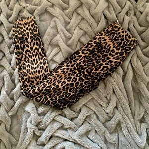High-rise skinny leopard jeans